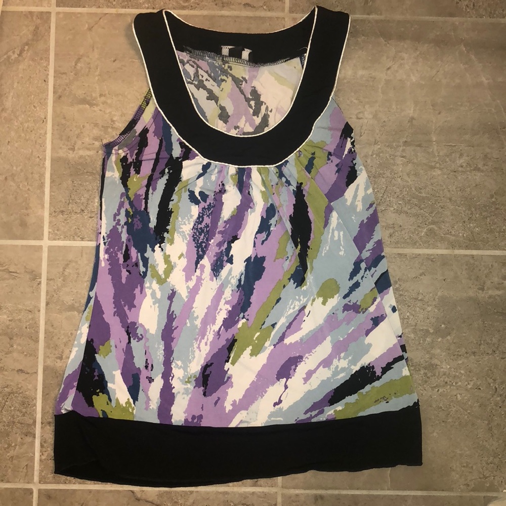 Small shirt - black, purple, blue & white splashed